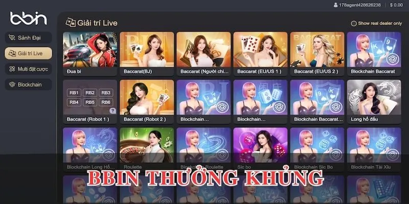 Sảnh casino EV88 BBIN trả thưởng khủng