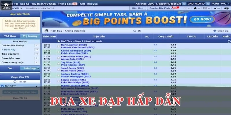 Hạng mục đua xe đạp hấp dẫn tại Sbobet EV88